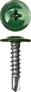 Саморезы ПШМ-С со сверлом для листового металла, 25 х 4.2 мм, 400 шт, RAL-6005 зеленый насыщенный, ЗУБР 300211-42-025-6005