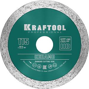KRAFTOOL Keramo, 115 мм, (22.2 мм, 10 х 2.2 мм), сегментированный алмазный диск (36684-115)