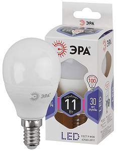 Лампочка светодиодная ЭРА STD LED P45-11W-860-E14 E14 / Е14 11Вт шар холодный дневной свет