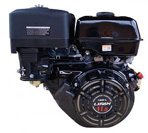 Двигатель LIFAN 182F-L (11 л.с., 4-хтактный, одноцилиндровый, с воздушным охлаждением, вал 25 мм, 337см³, ручная система запуска, шестеренчатый редуктор, вес 33 кг)
