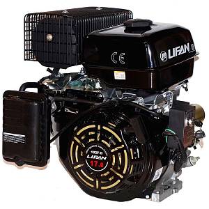 Двигатель LIFAN 192FD (17 л.с., 4-хтактный, одноцилиндровый, с воздушным охлаждением, вал 25 мм, объем 450см³, ручной/электрический стартер, вес 37 кг)
