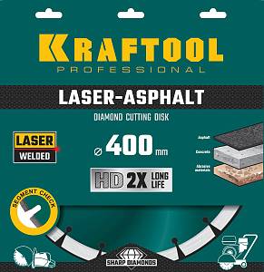 KRAFTOOL Laser-Asphalt, 400 мм, (25.4/20 мм, 10 х 3.4 мм), сегментный алмазный диск (36687-400)