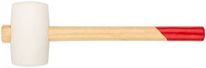 Киянка резиновая белая, деревянная ручка 60 мм ( 450 гр ) КУРС