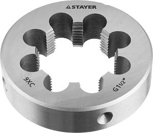 STAYER G 1 1/2″, сталь 9ХС, плашка круглая ручная (28029-3/2)
