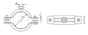 ЗУБР 3″, цинк, 1 шт, трубный хомут с гайкой (37850-83-95-1)